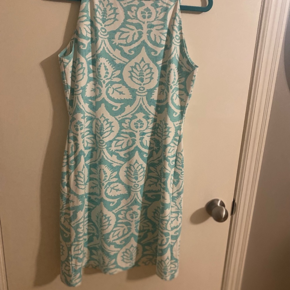 J. McLaughlin Turquoise and White Floral Dress - Picture 4 of 9